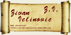 Živan Velinović vizit kartica
